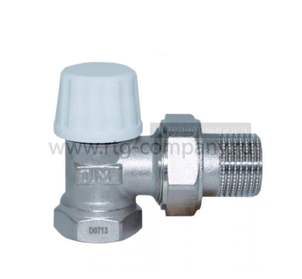 Клапан запорный угловой 3/4" (RS521.03) TIM
